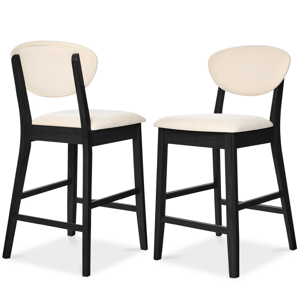 Set of 2 Modern Counter-Height Bar Stool Set W/ Upholstered Seat Cushion
