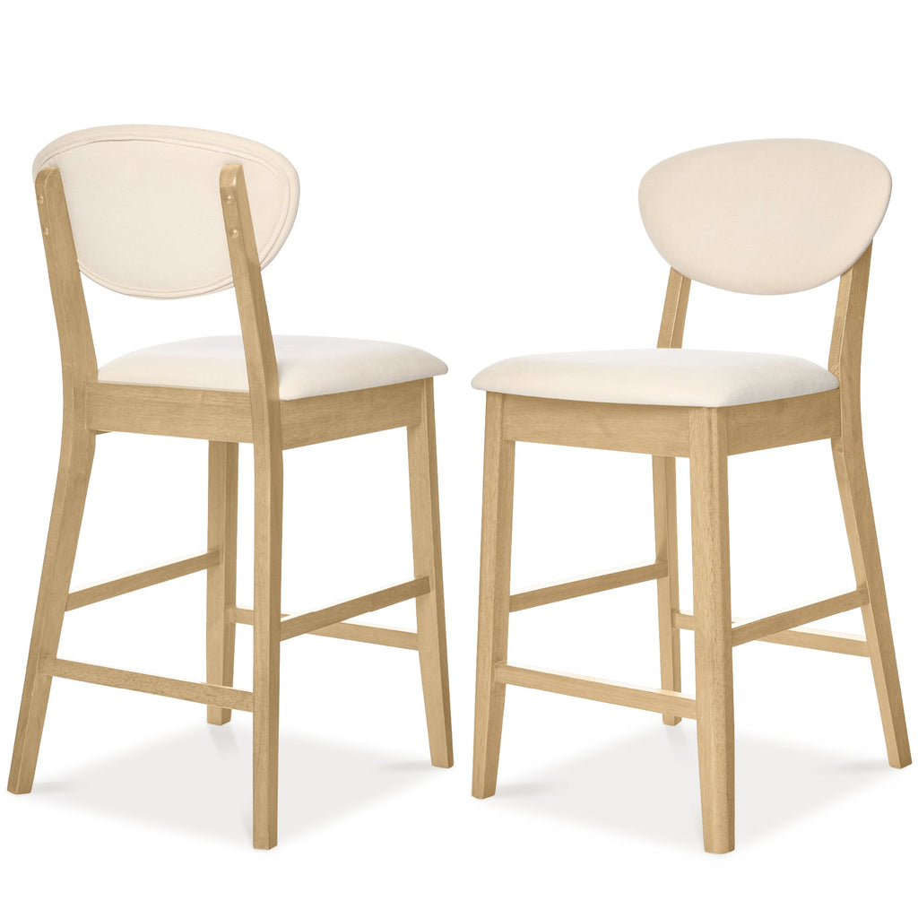 Set of 2 Modern Counter-Height Bar Stool Set W/ Upholstered Seat Cushion