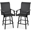 Set of 2 Swivel Barstools w/ 360 Rotation All-Weather Mesh