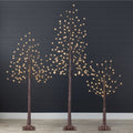 Set of 3 Lighted Twig Birch Trees 4ft 6ft 8ft w/ 300 2-in-1 LEDs