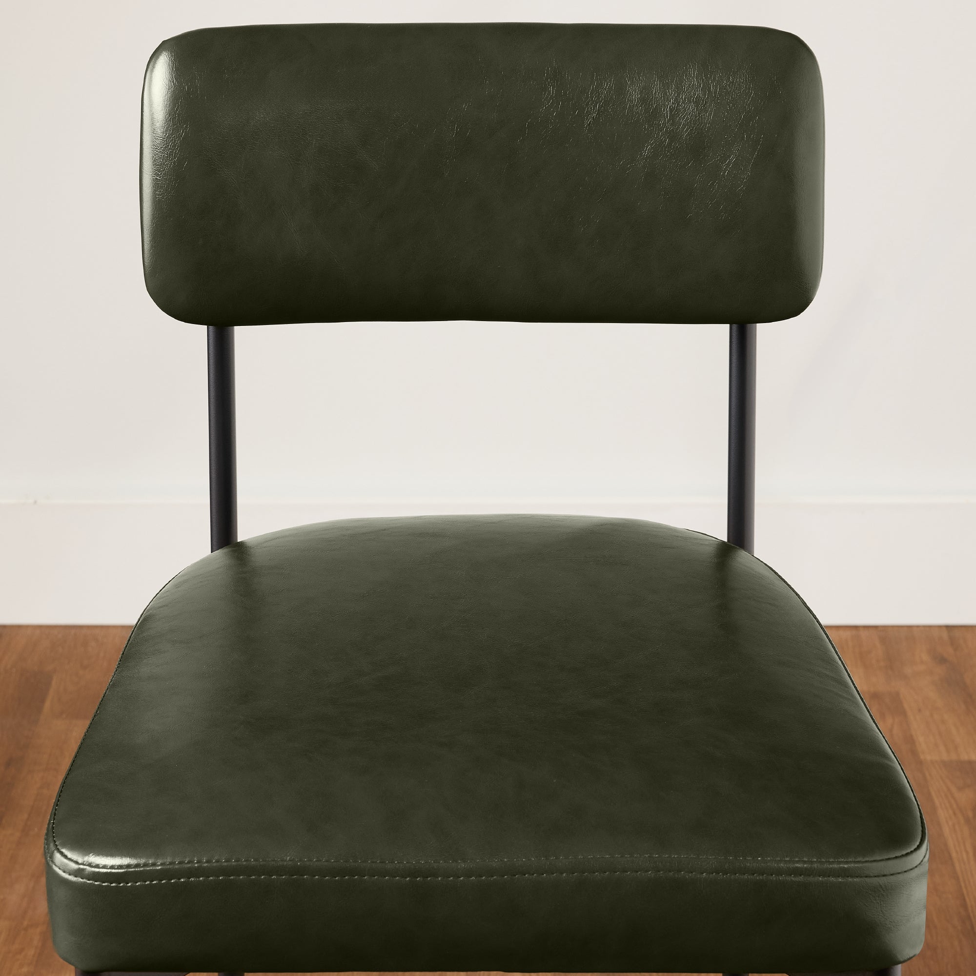 Set of 3 Armless Counter Height Bar Stools Modern PU Faux Leather Stools