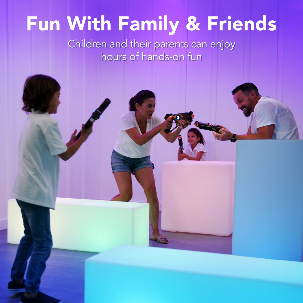 Set of 4 Rechargeable Laser Tag Blasters w/ Docking Station No Vests Needed