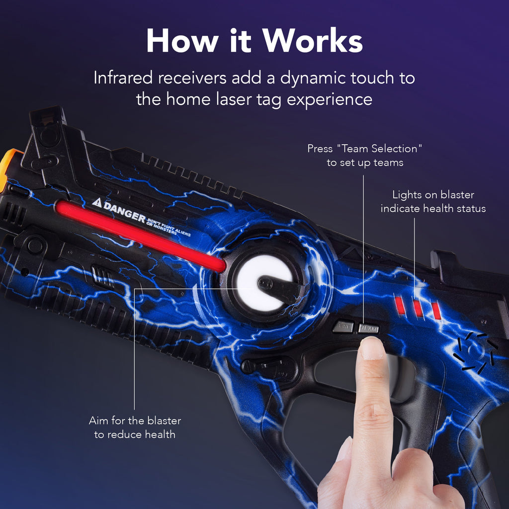Set of 4 Rechargeable Laser Tag Blasters w/ Docking Station No Vests Needed