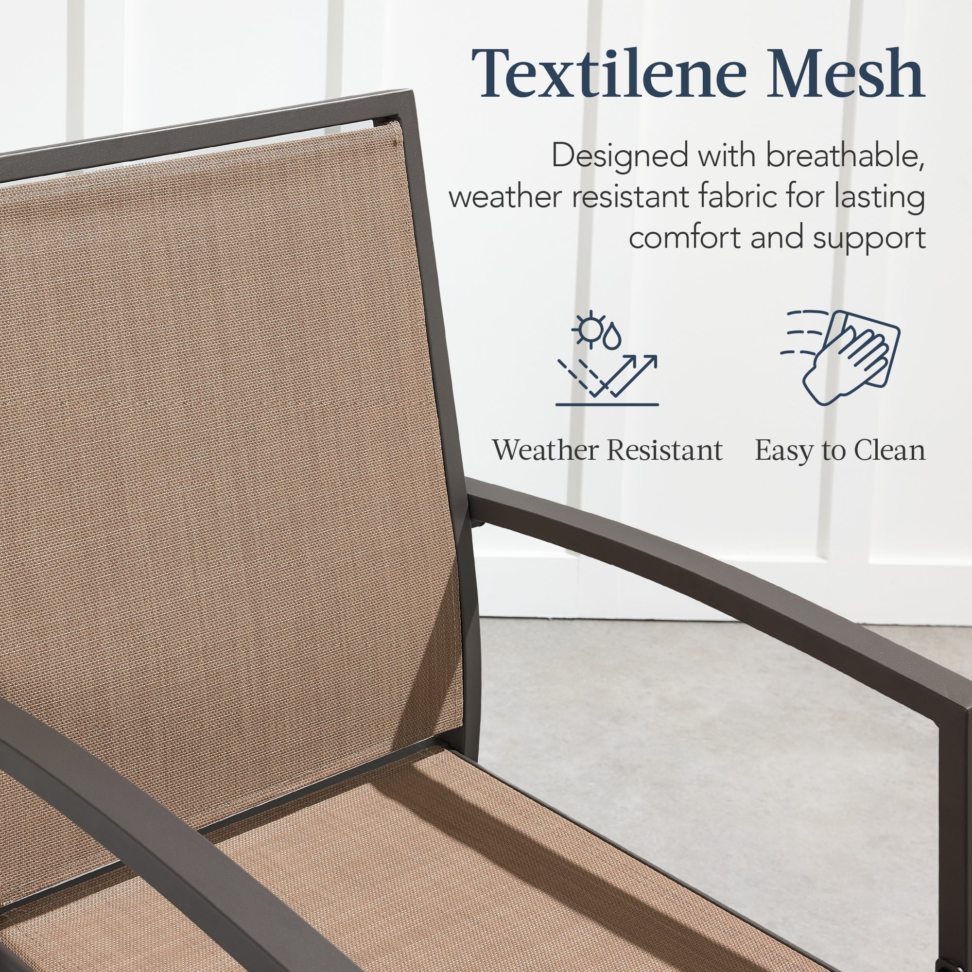 Set of 2 Outdoor Barstools Patio Chairs w/ Footrests All-Weather Mesh
